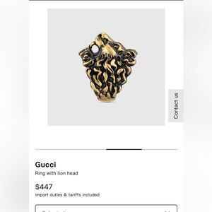 Gucci Gold Lion Heads Ring